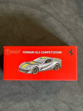 Bburago Silver Ferrari 812 Competizione Die-Cast Toy Car - NEW